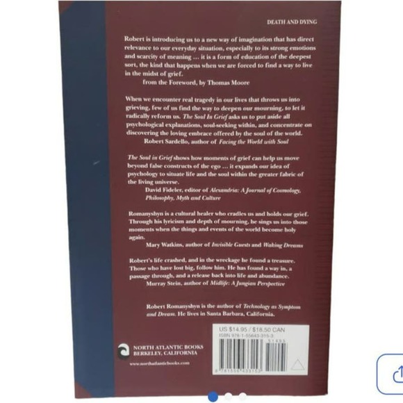 **Sold** 3/$12 The Soul In Grief Robert Romanyshyn Paperback Book - Picture 4 of 7